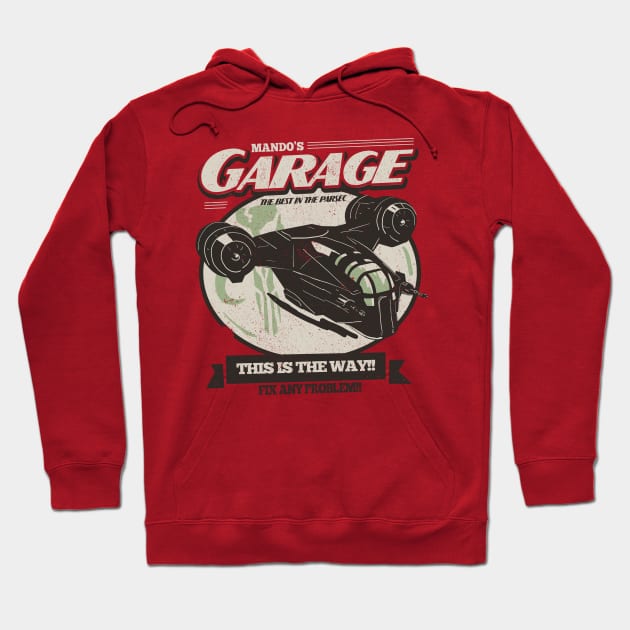 Mando's Garage Hoodie by Piercek25